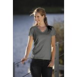 T-Shirt damski z krótkim rękawem, kolor ciemno szary WVS18077-L